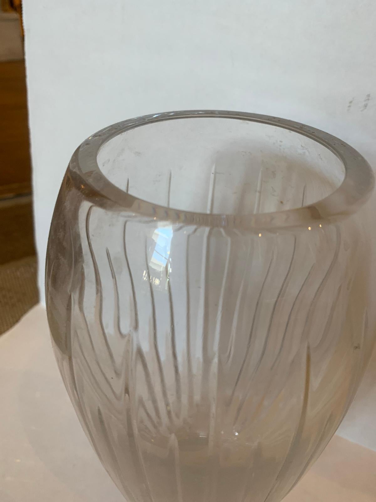 20th Century Contemporary Cut Crystal Vase For Sale 3