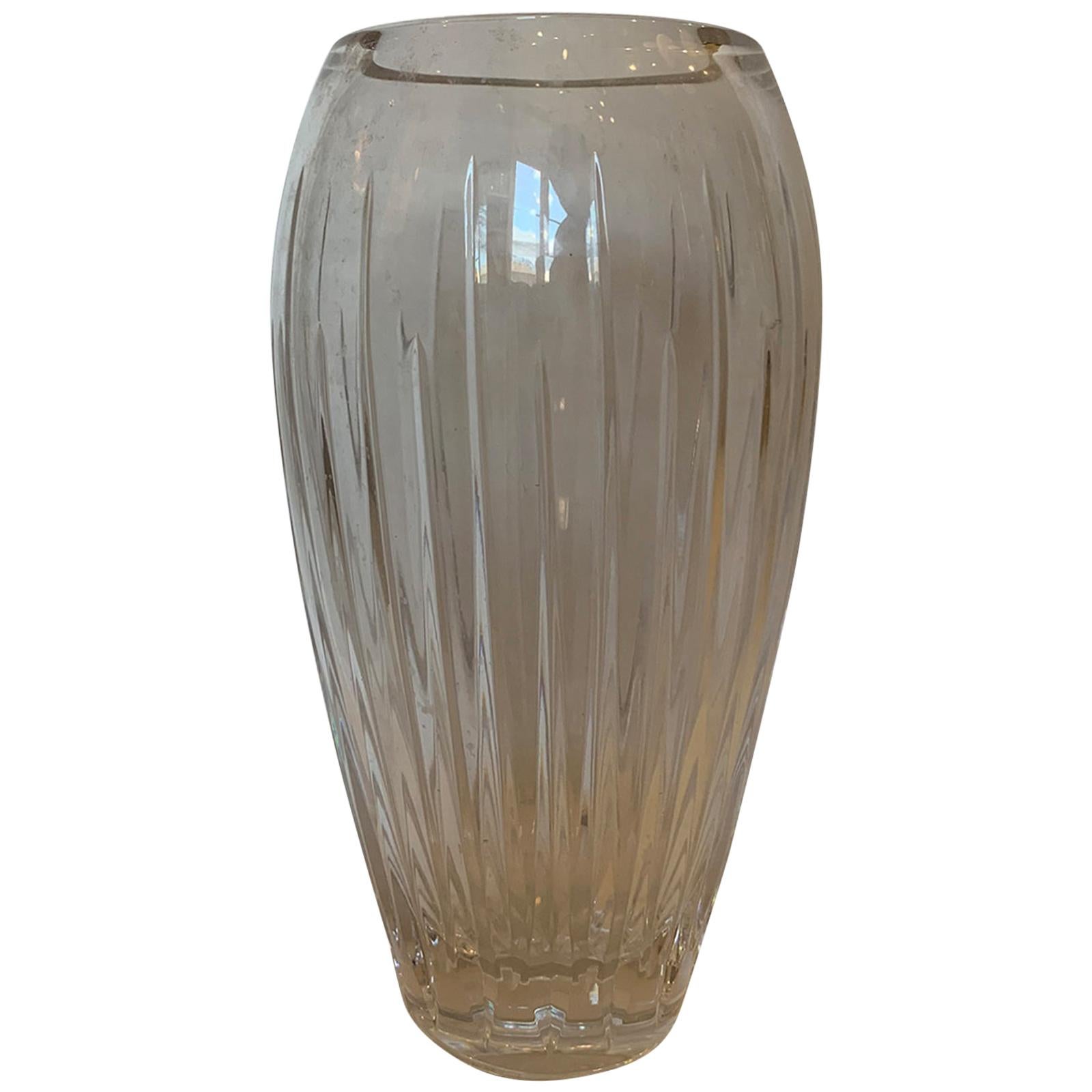 20th Century Contemporary Cut Crystal Vase For Sale