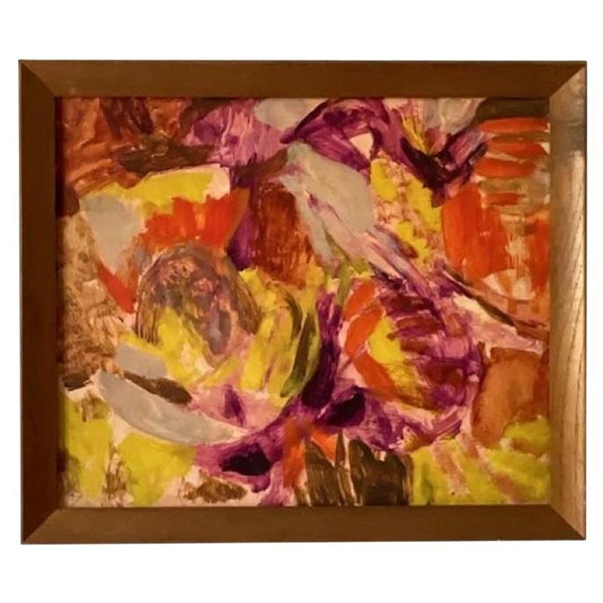 20th Century Contemporary Signed Original Abstract Oil Painting on Canvas For Sale