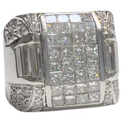 20th Century Contemporary with Diamonds  White Gold Ring