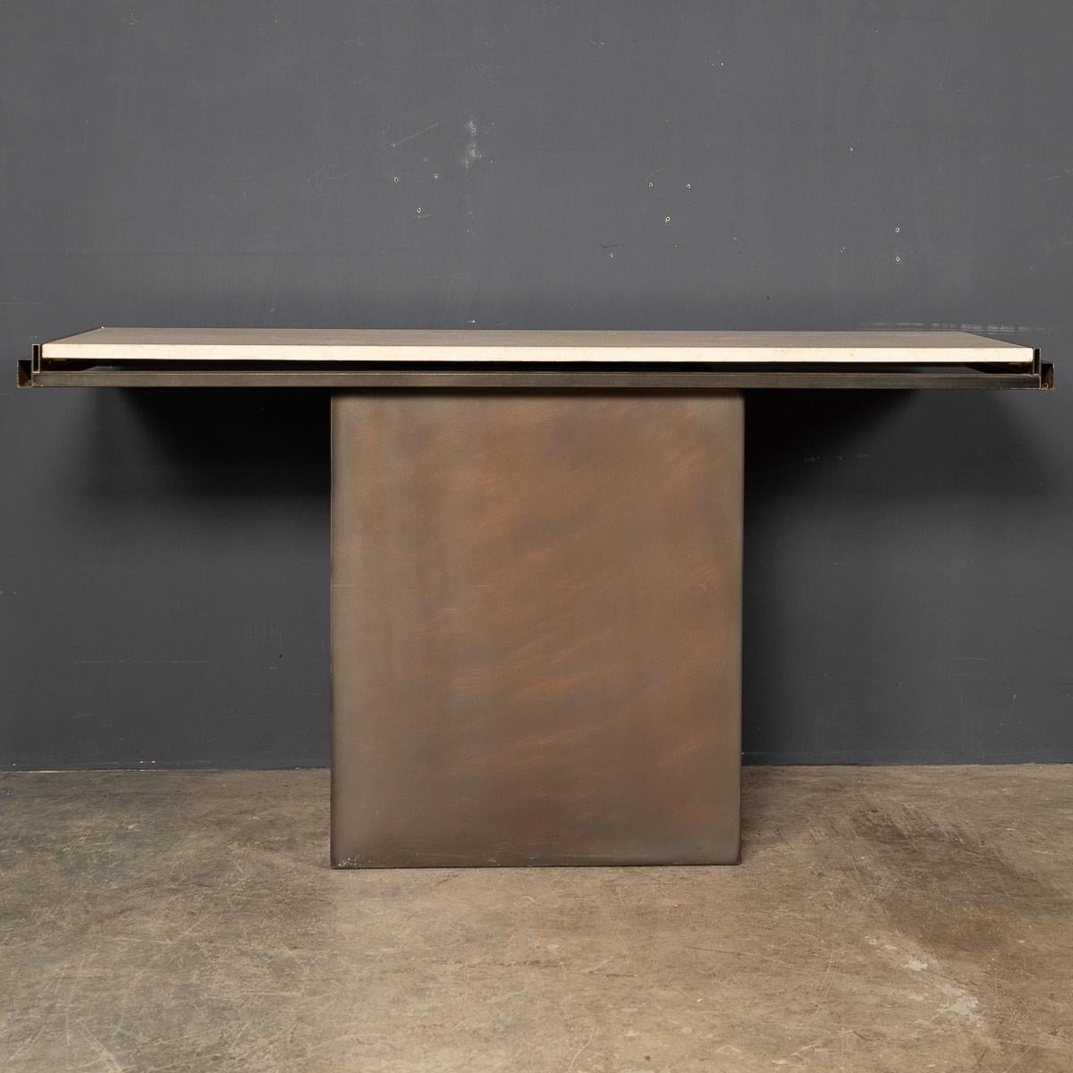 Brass 20th Century Continental Belgo Chrome Console Table, circa 1970 For Sale