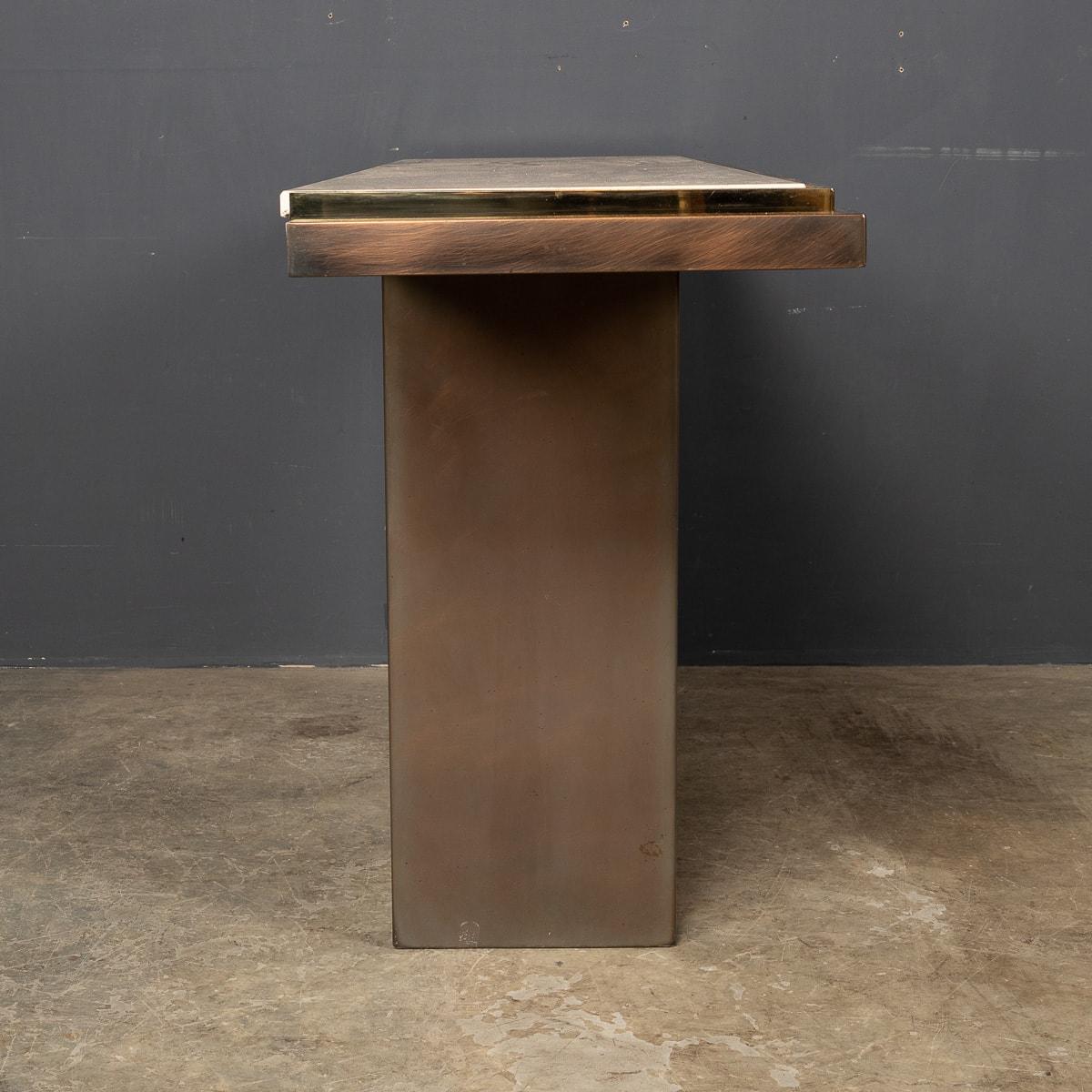 Laiton Table console en chrome Belgo du 20e siècle, vers 1970 en vente