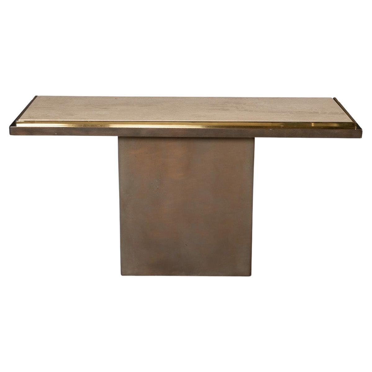 20th Century Continental Belgo Chrome Console Table, circa 1970 For Sale