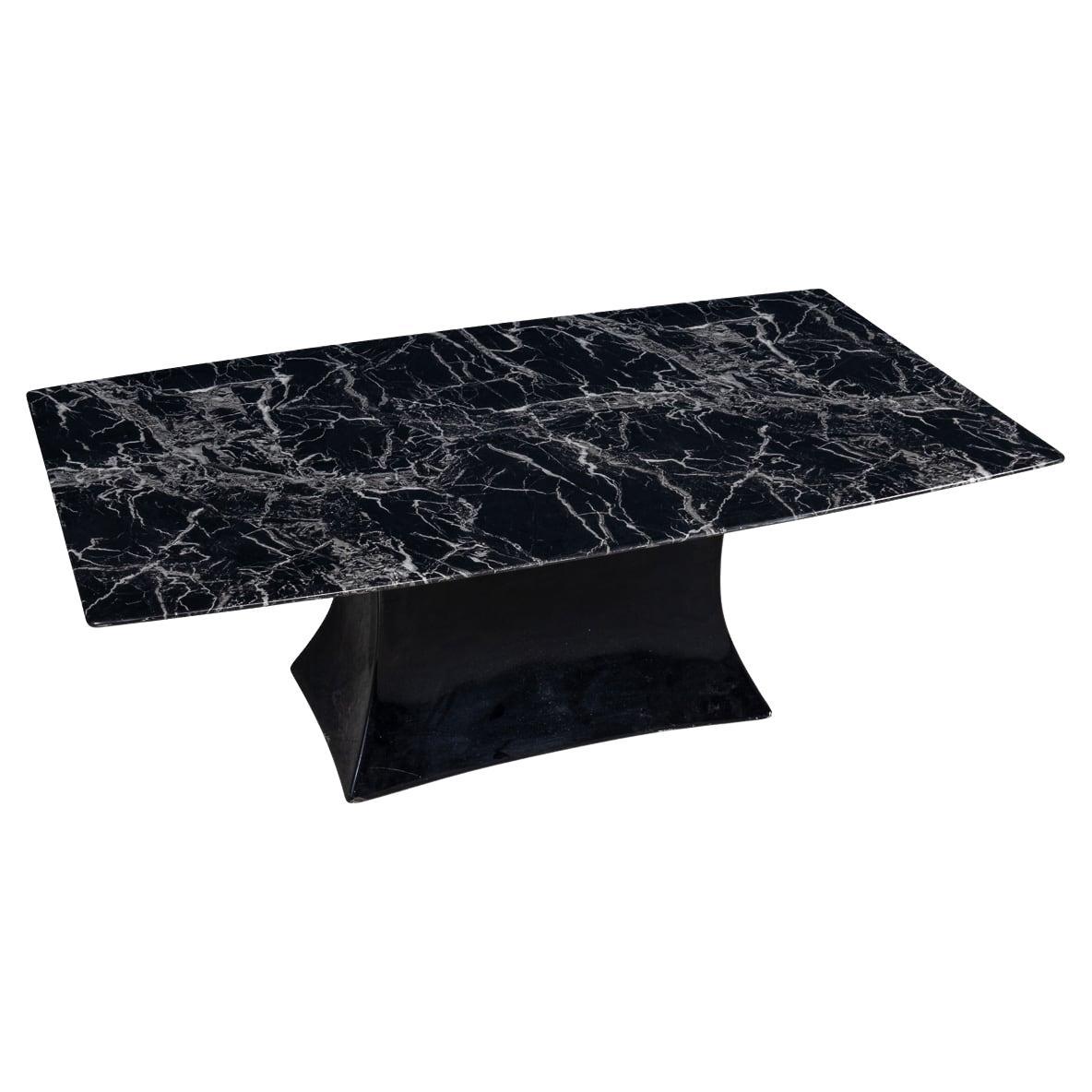 Table basse continentale à plateau de marbre noir du XXe siècle, c.1970