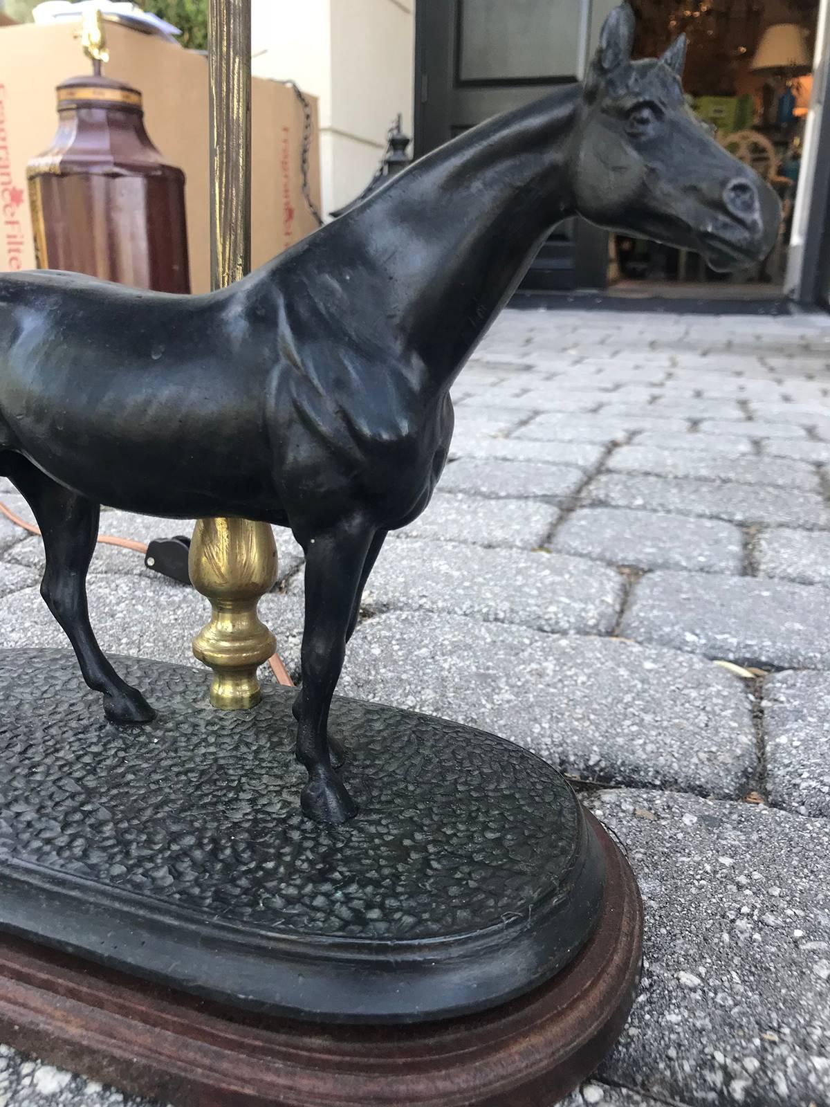 20th Century Continental Bronze Figure of Horse as Lamp 1