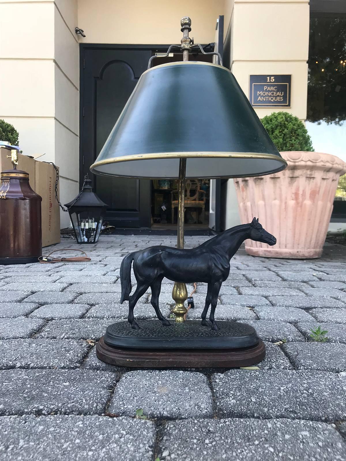 20th Century Continental Bronze Figure of Horse as Lamp 2