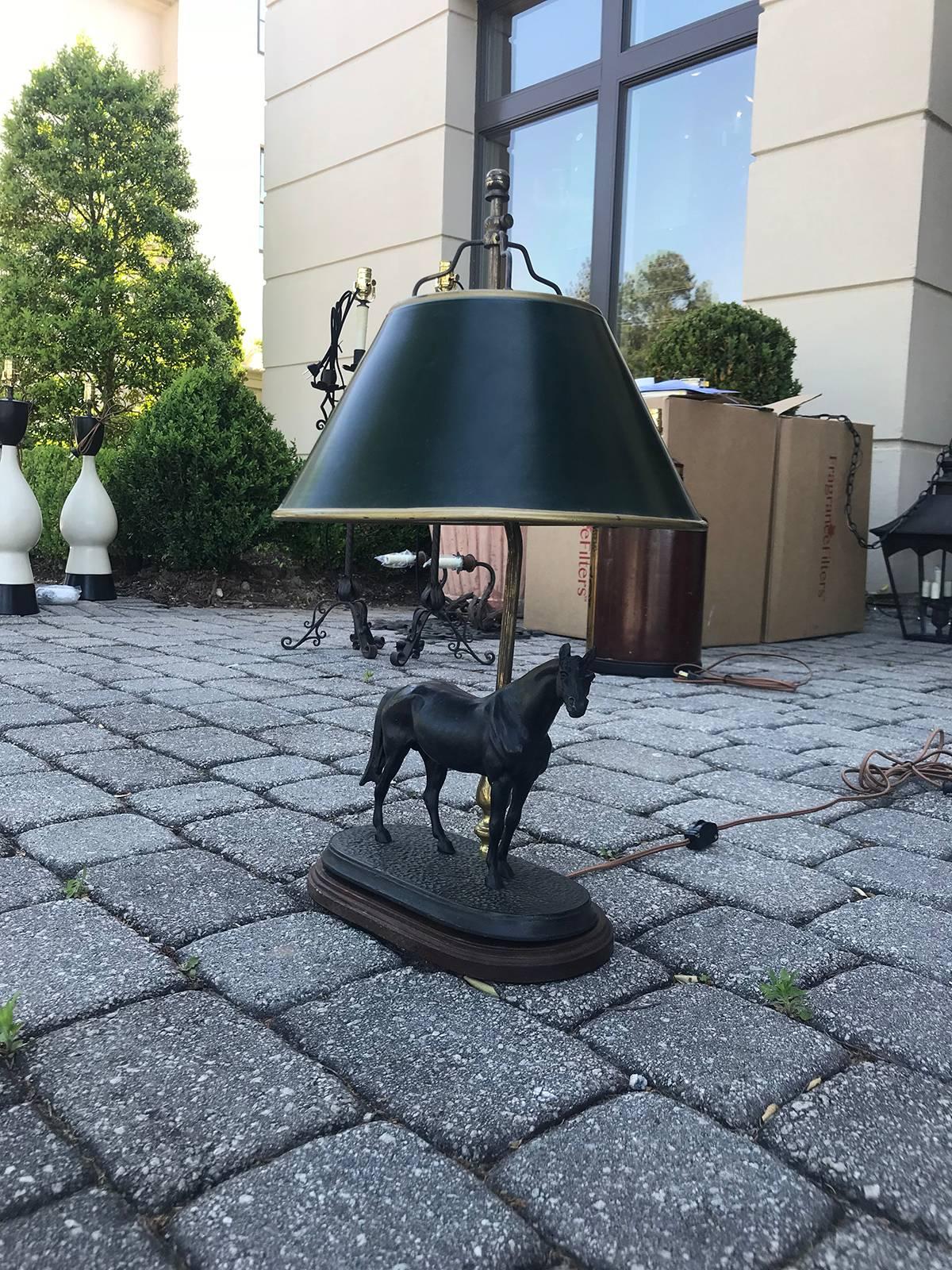20th Century Continental Bronze Figure of Horse as Lamp 4