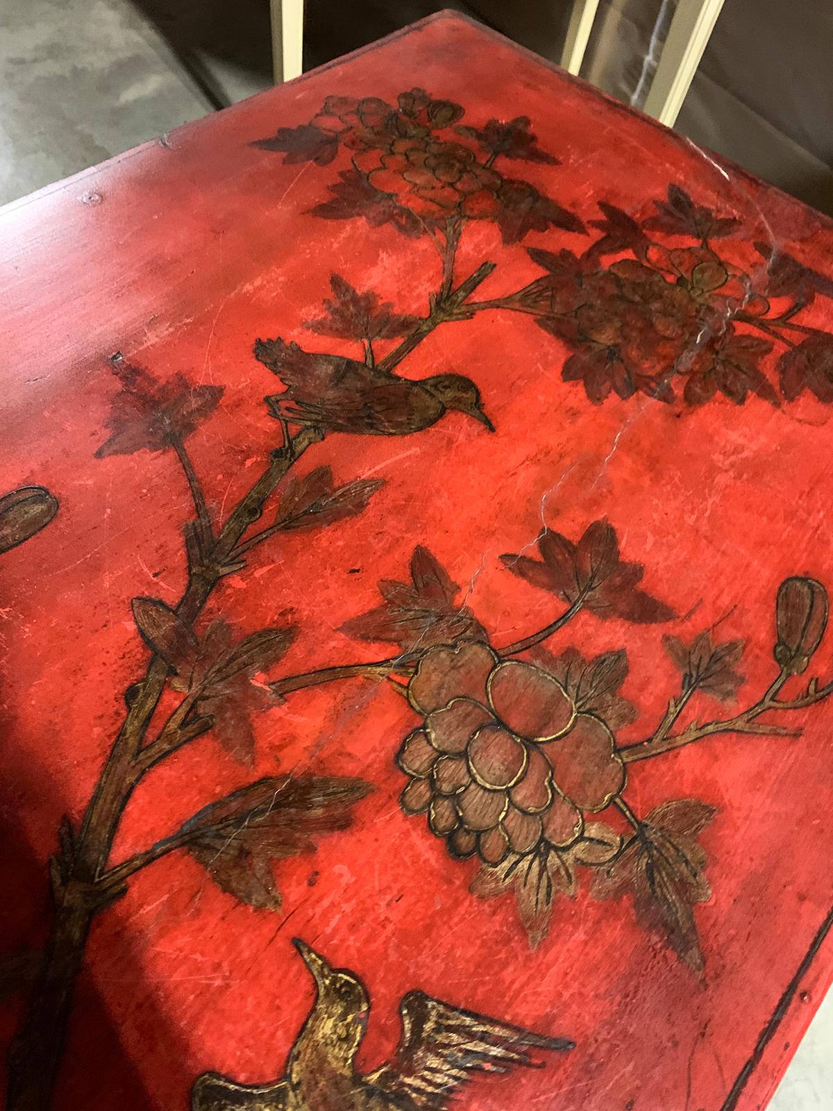 20th Century Continental Chinoiserie Red Coffee Table For Sale 2