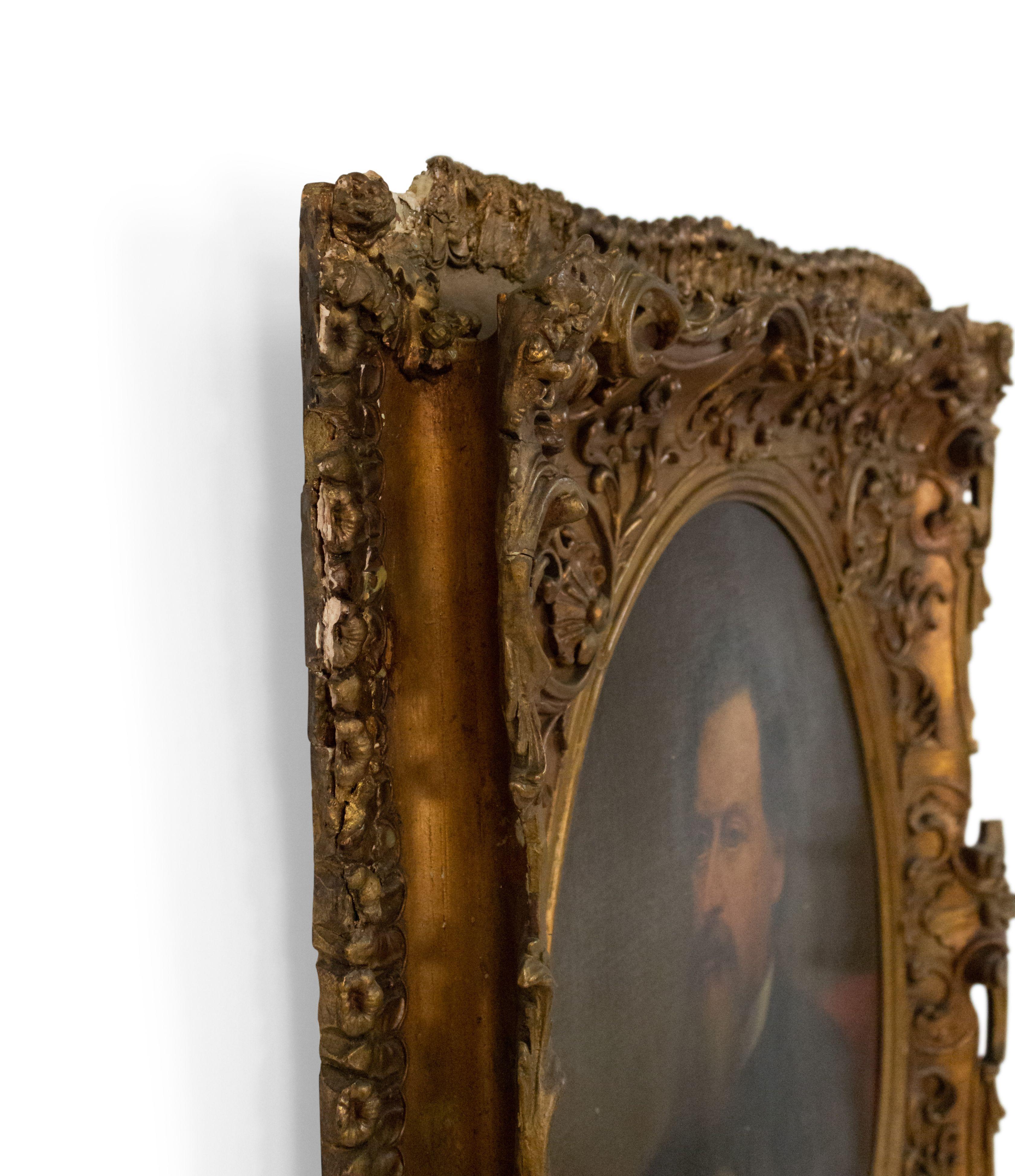 Oiled 20th Century Continental Dutch Male Portrait Framed For Sale