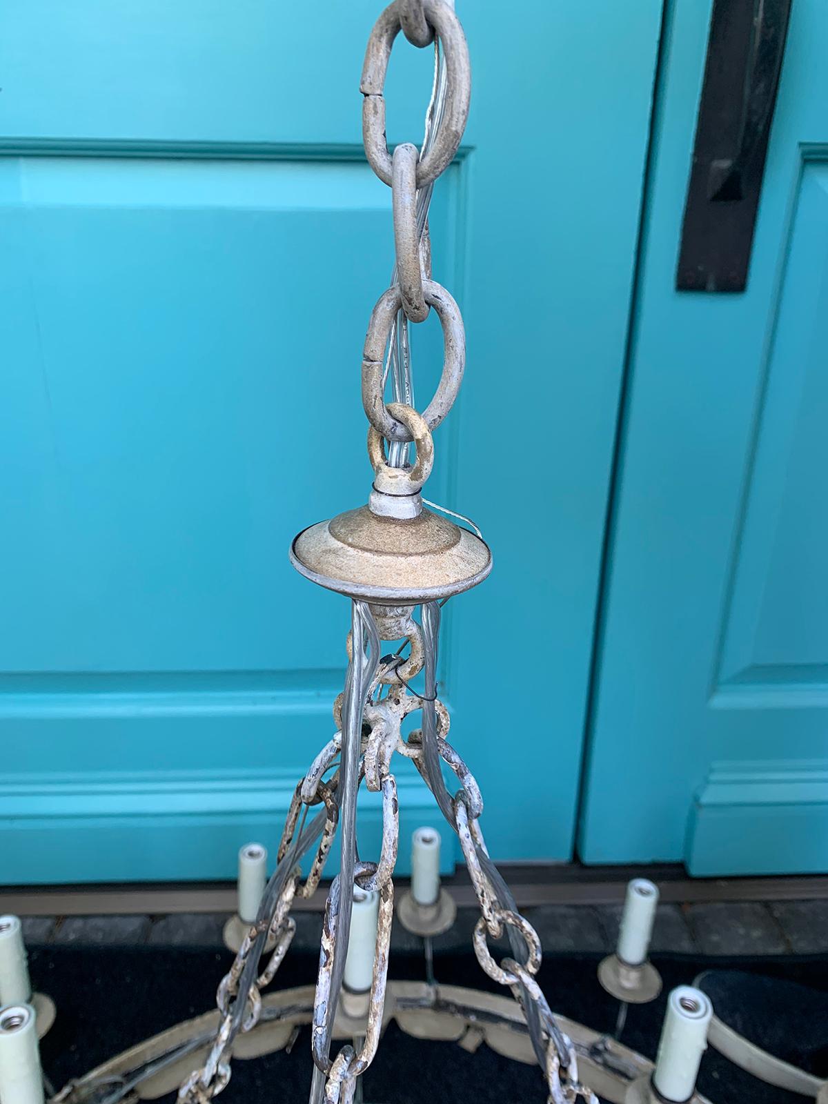 20th Century Continental Large Tole Two-Tier 21-Light Chandelier 3