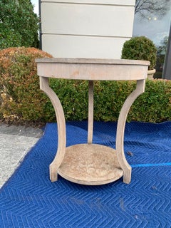 20th Century Continental Neoclassical Round Two-Tier Side Table, Old Finish