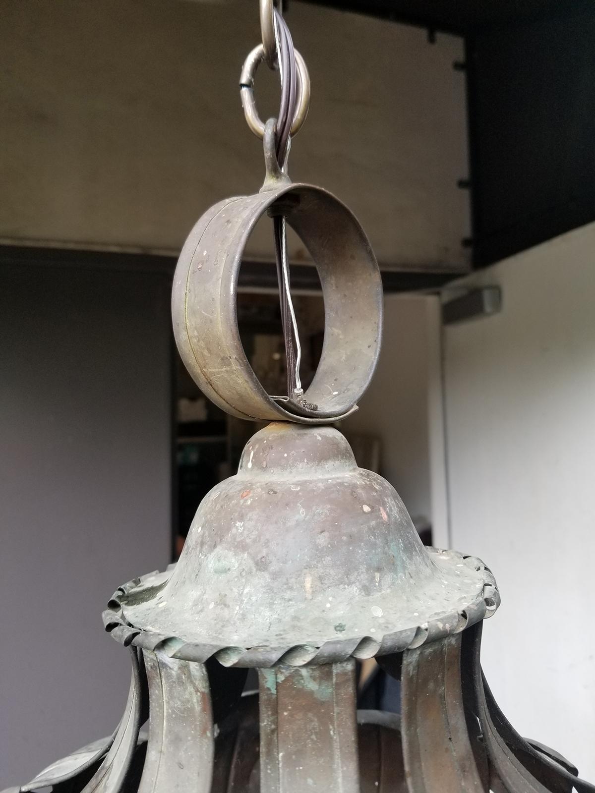20th Century Continental Octagonal Copper Lantern For Sale 4