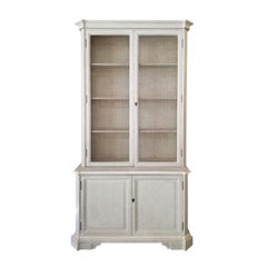 20th Century Continental Painted Bookcase with Bronze Mesh Doors, Custom Finish