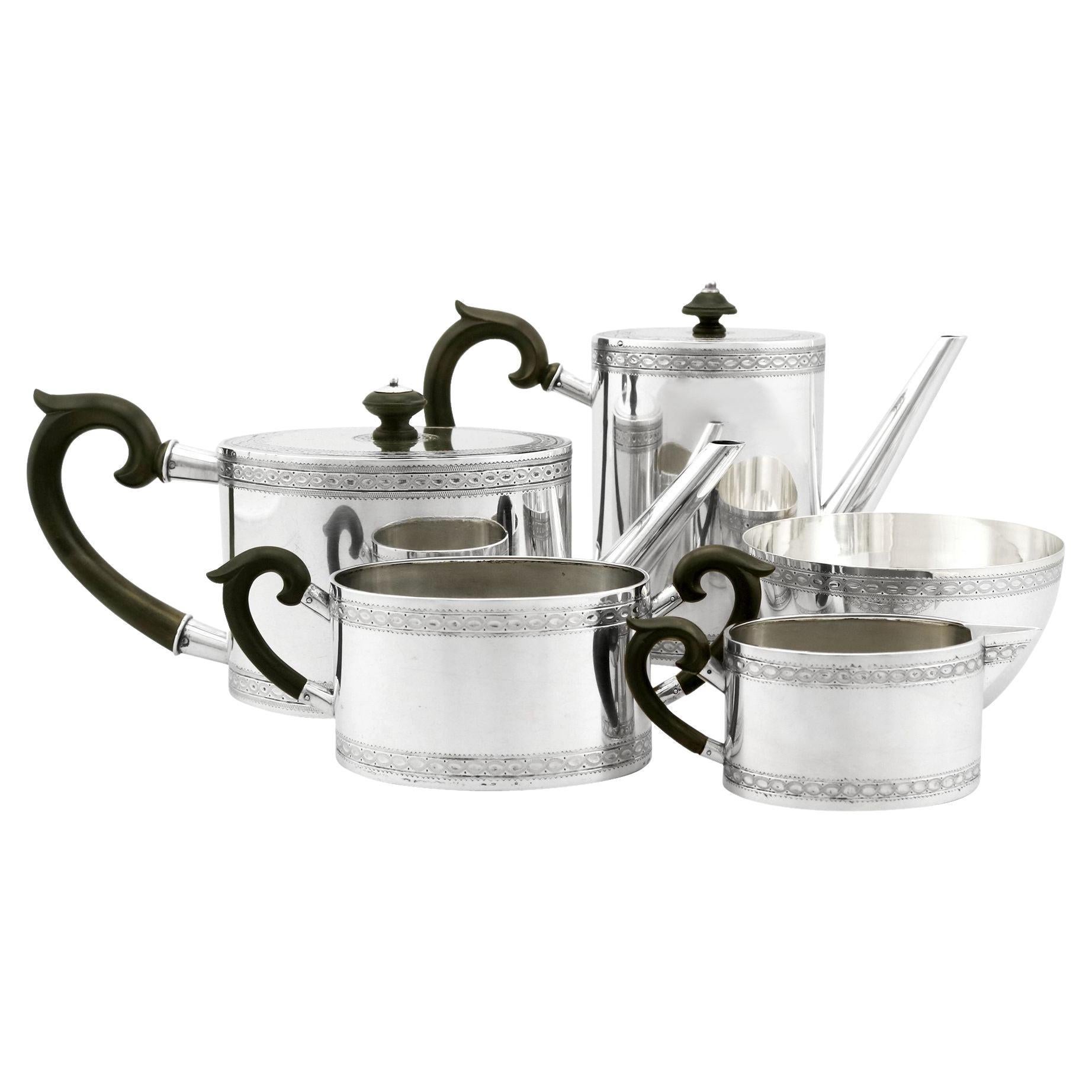 20th Century Continental Silver Five-Piece Tea and Coffee Service For Sale
