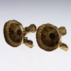 20th Century Continental Solid Silver Gilt Pair of Figural Chambersticks