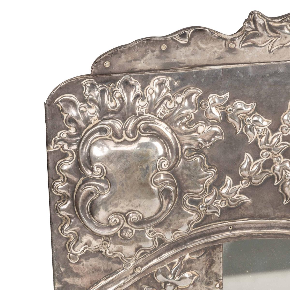 20th Century Continental Solid Silver Wall Mirror, c.1900 For Sale 4