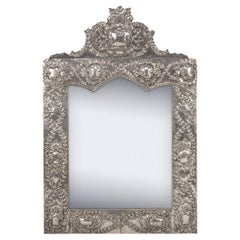 Vintage 20th Century Continental Solid Silver Wall Mirror, c.1900