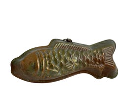 20th Century Copper Fish Backing Cake Mold, West German Vintage 1960s