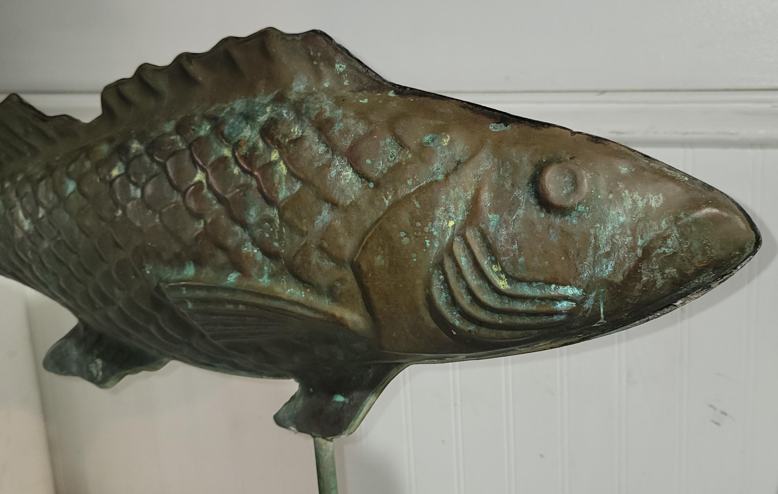 Adirondack 20th Century Copper Fish Weather-vane Cape Cod