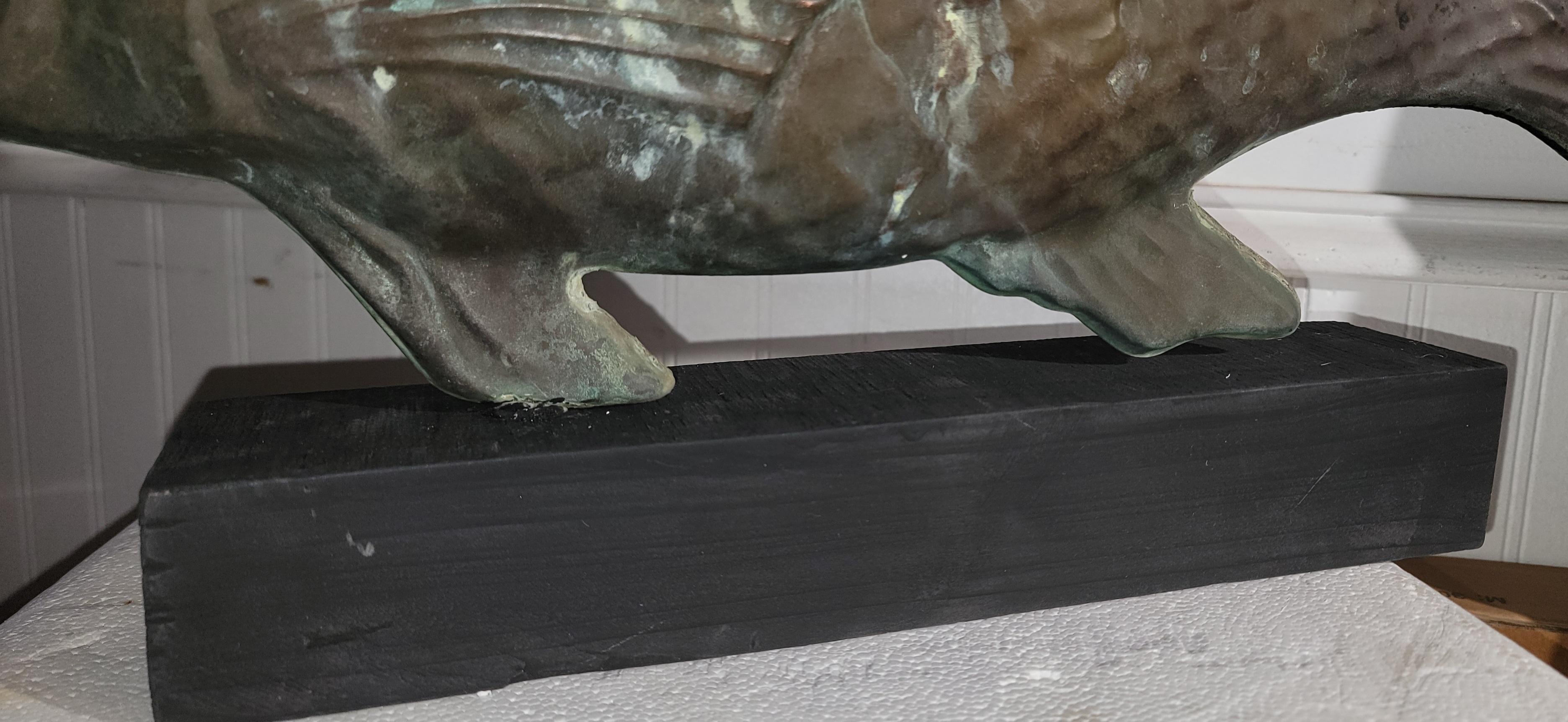 19th Century 20th Century Copper Fish Weather-vane Cape Cod