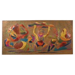 20th Century Copper French Signed Decorative Panel, 1981