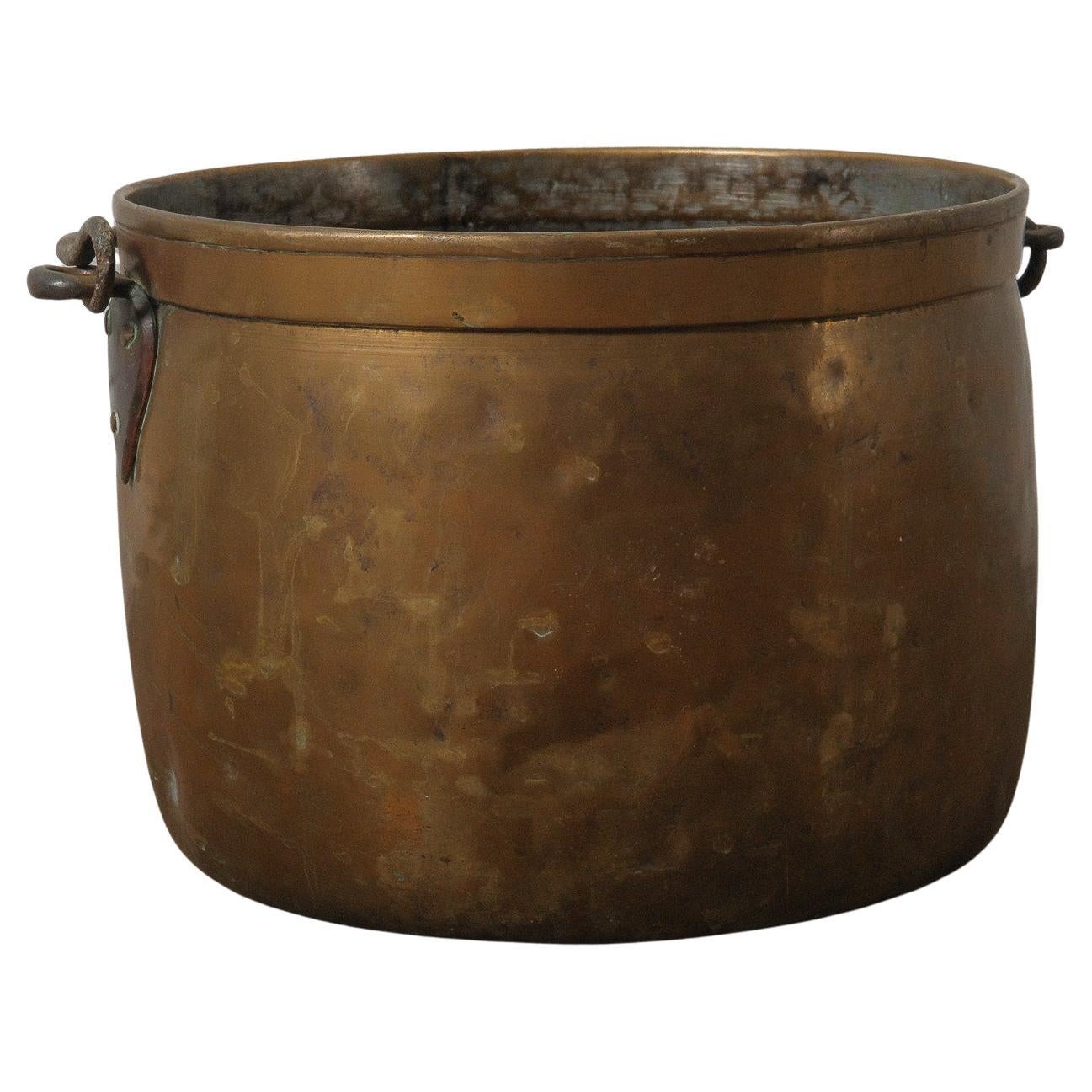 20th Century Copper Vessel with Forged Iron Handles