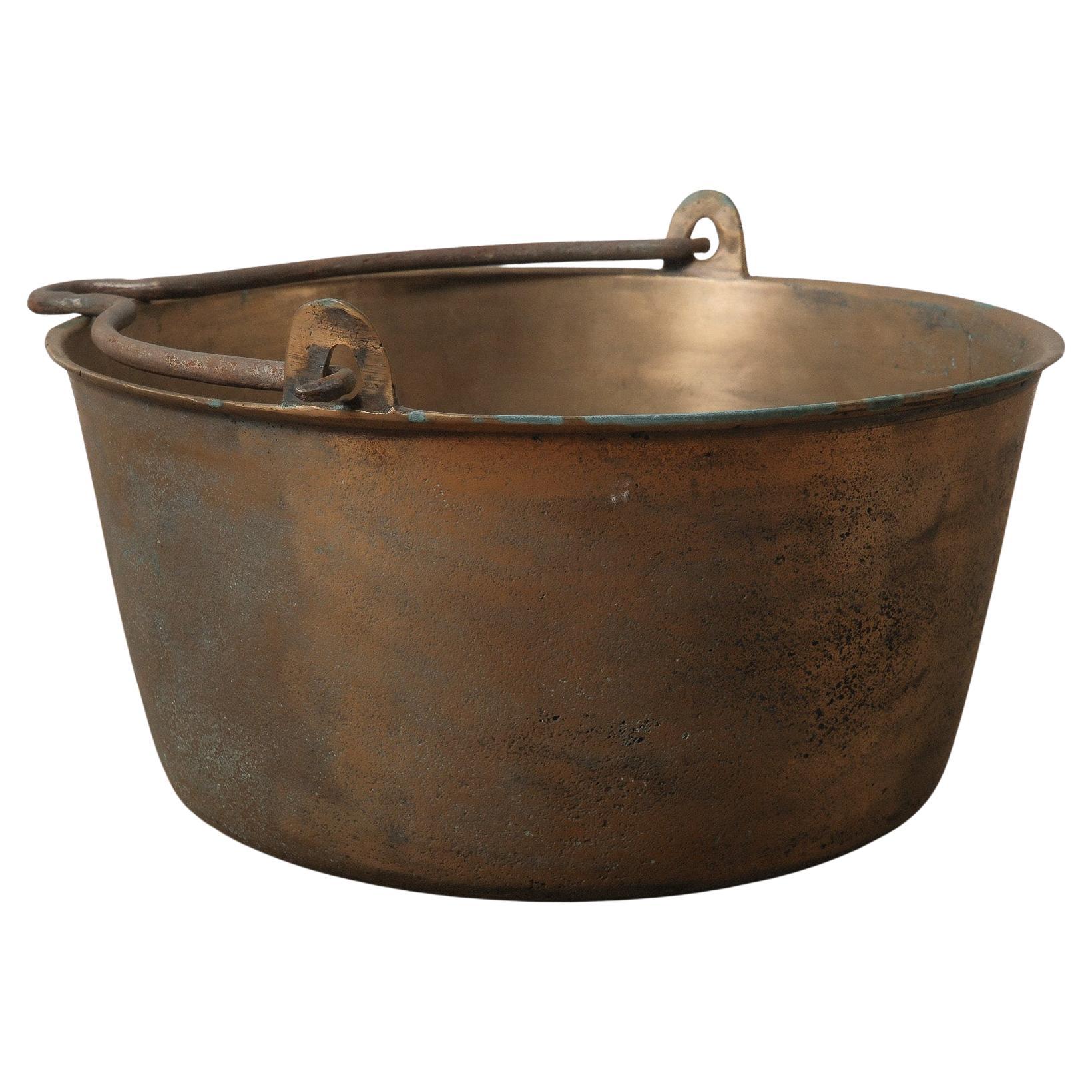 20th Century Copper Vessel with Forged Swing Handle