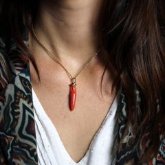 20th Century Coral Amphora 18 Karat Rose Gold Pendant