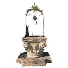 20th Century Corinthian Capital Wellhead in Limestone