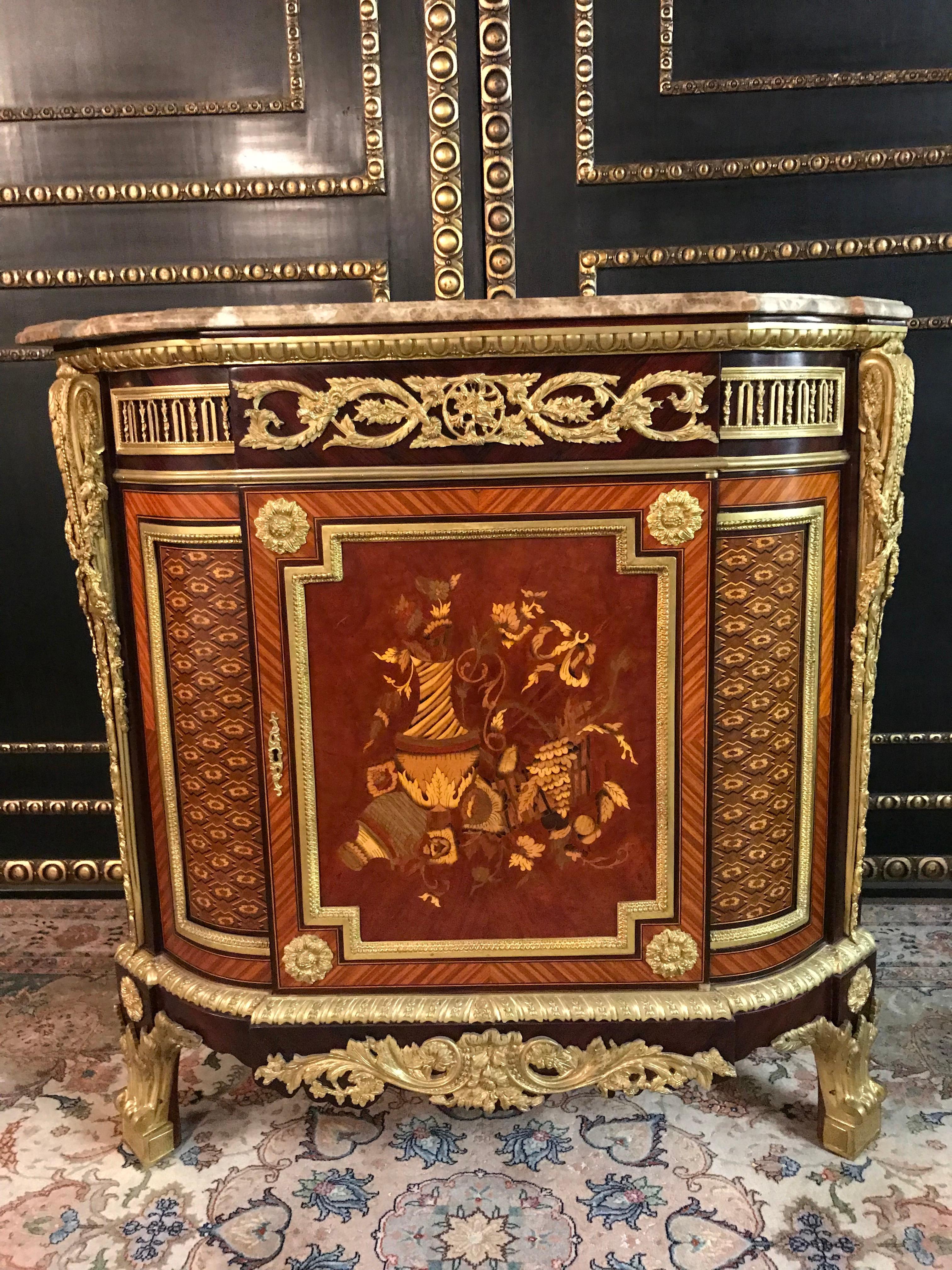 French 20th Century Corner Commode in Louis XV Style, Jean Henri Riesener