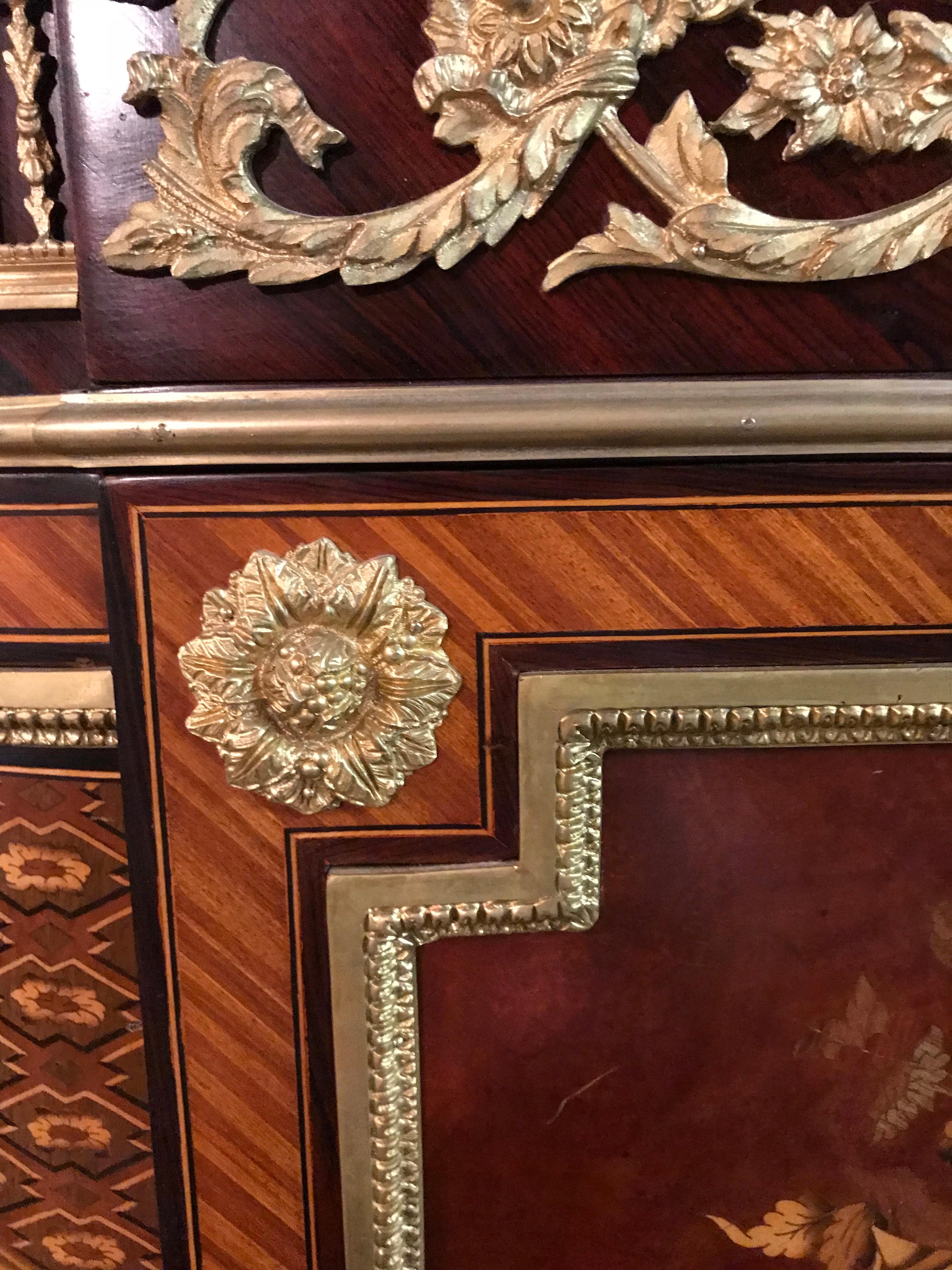 Rosewood 20th Century Corner Commode in Louis XV Style, Jean Henri Riesener