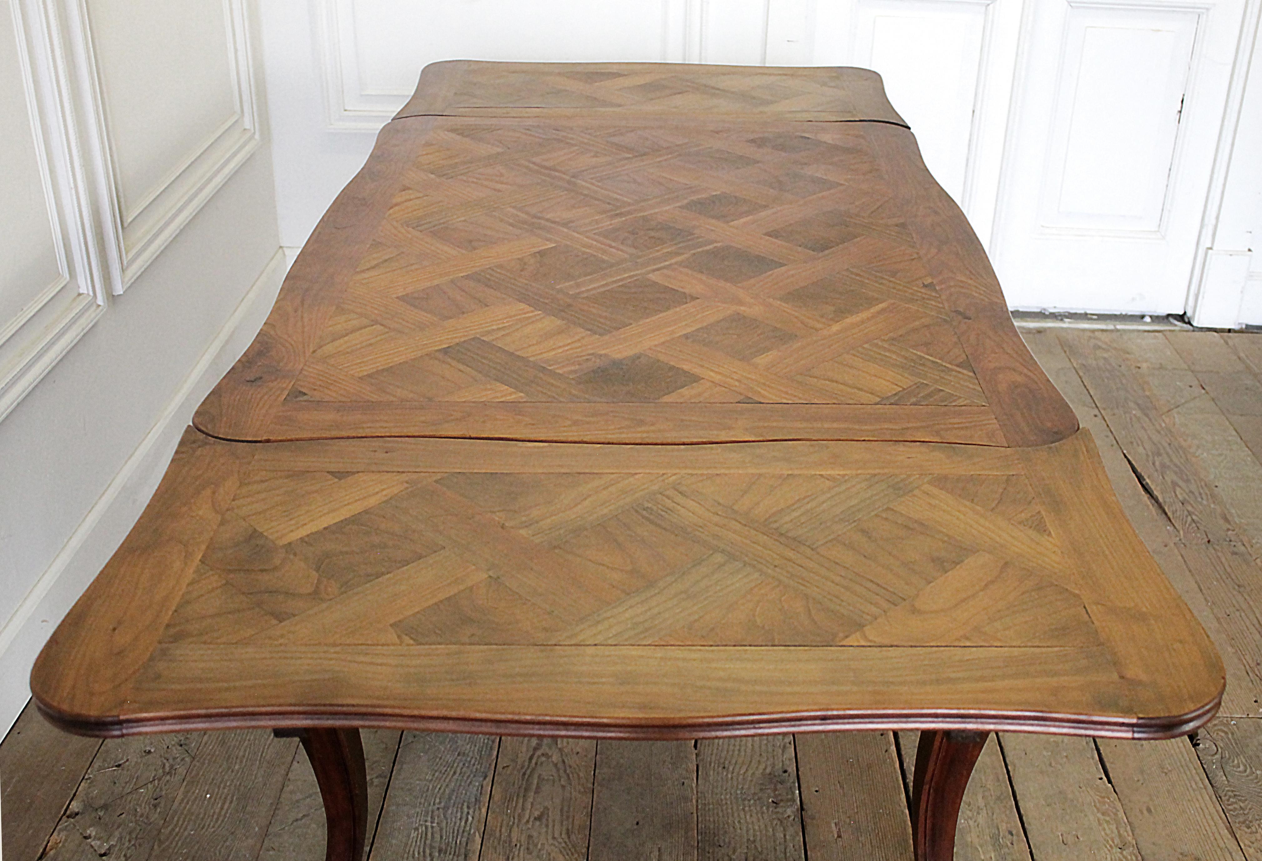 20th Century Country French Parquet Dining Table 9