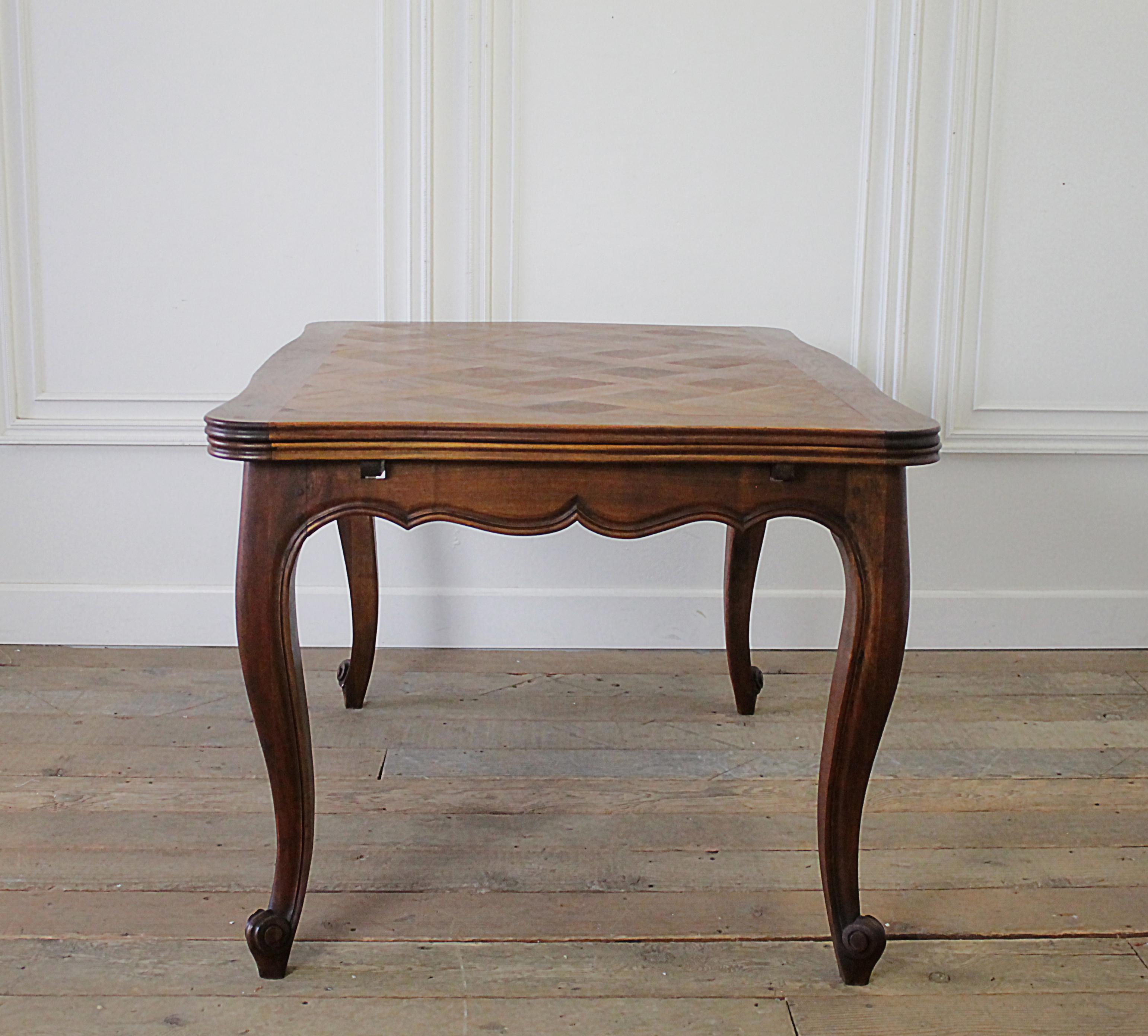20th Century Country French Parquet Dining Table In Good Condition In Old Town Orange, CA