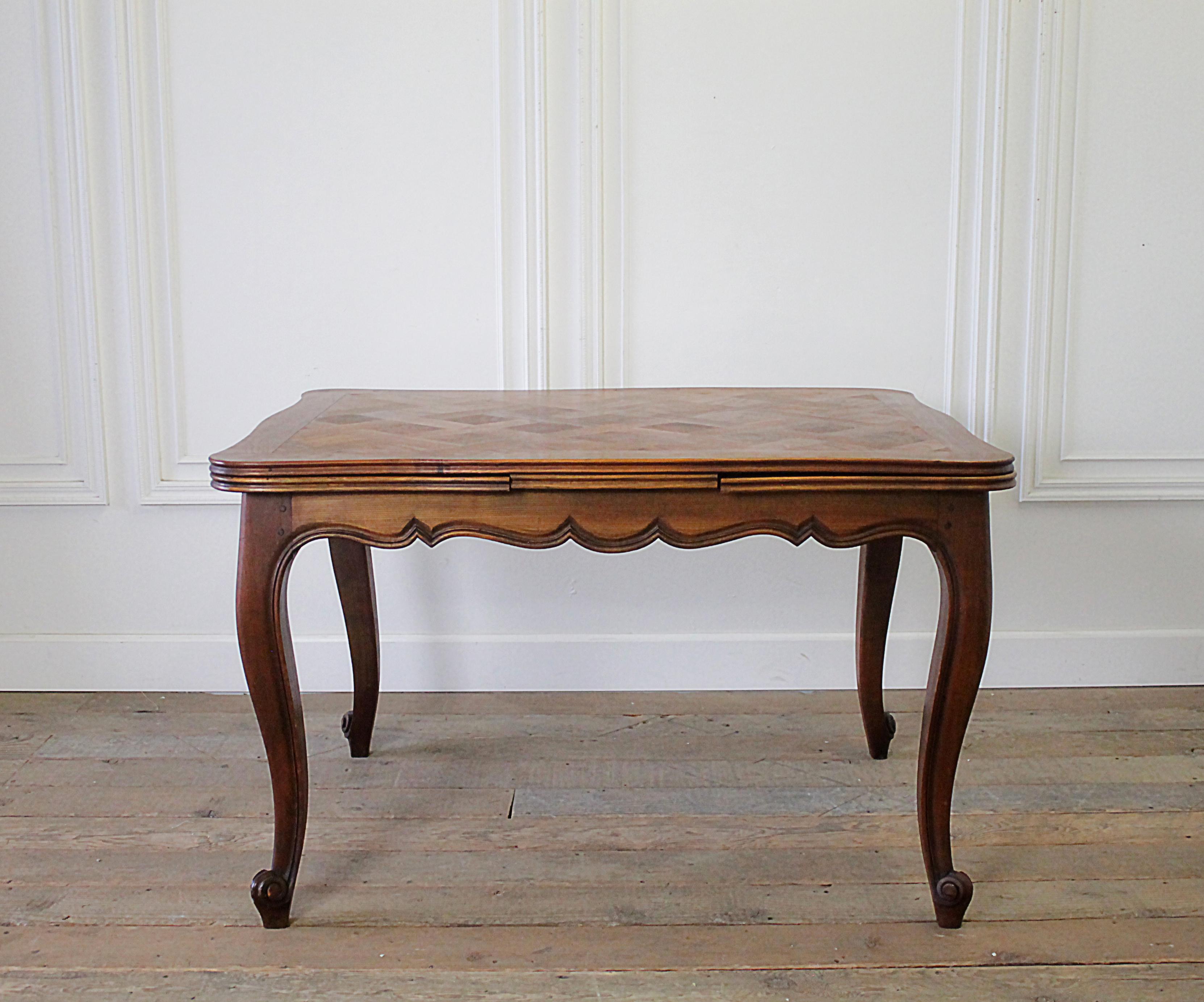 Mahogany 20th Century Country French Parquet Dining Table