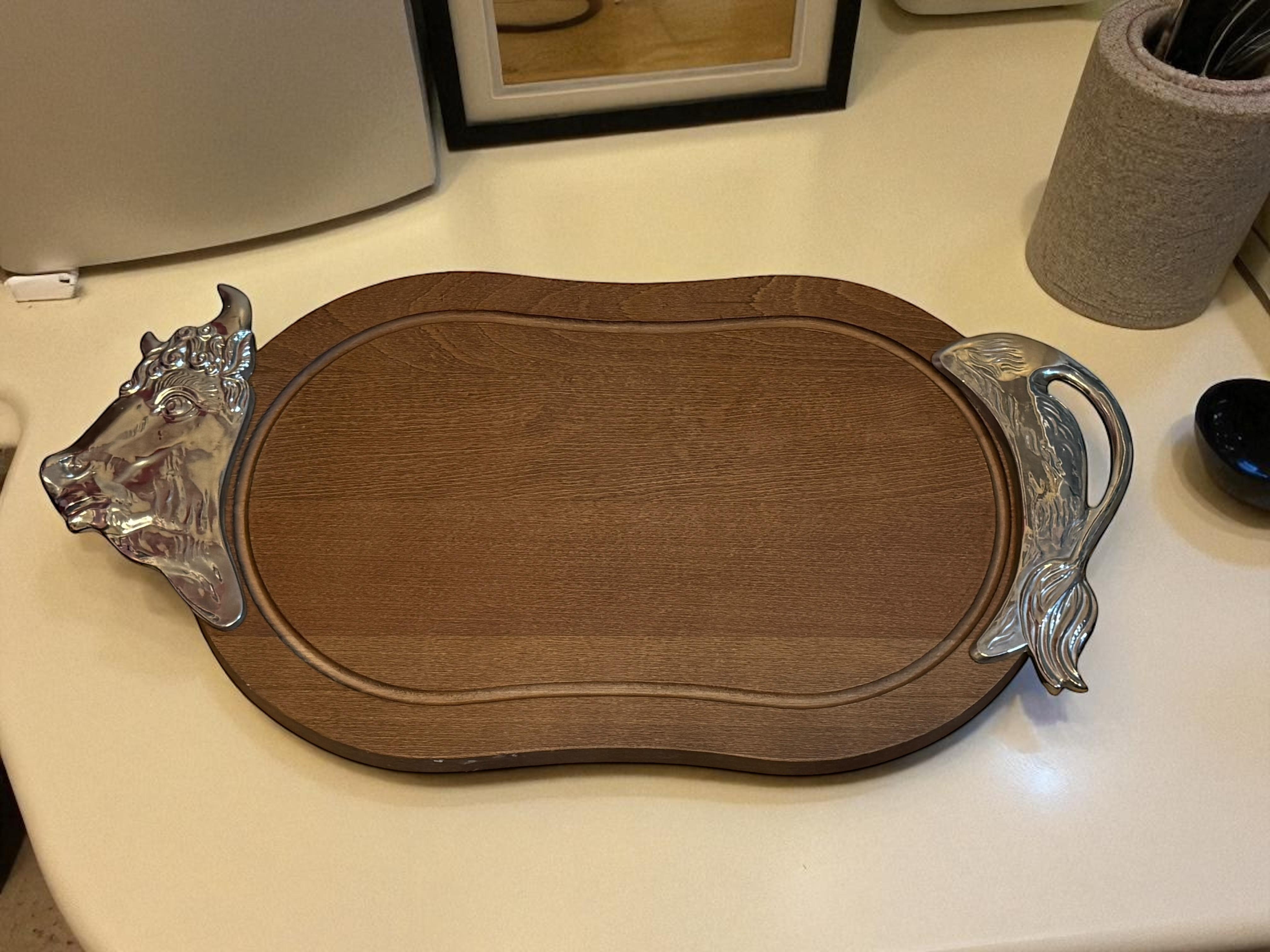 20ème siècle Vache Bull Wood Wood Cutting Board Plate Tray Plater, Austria Vintage en vente 3
