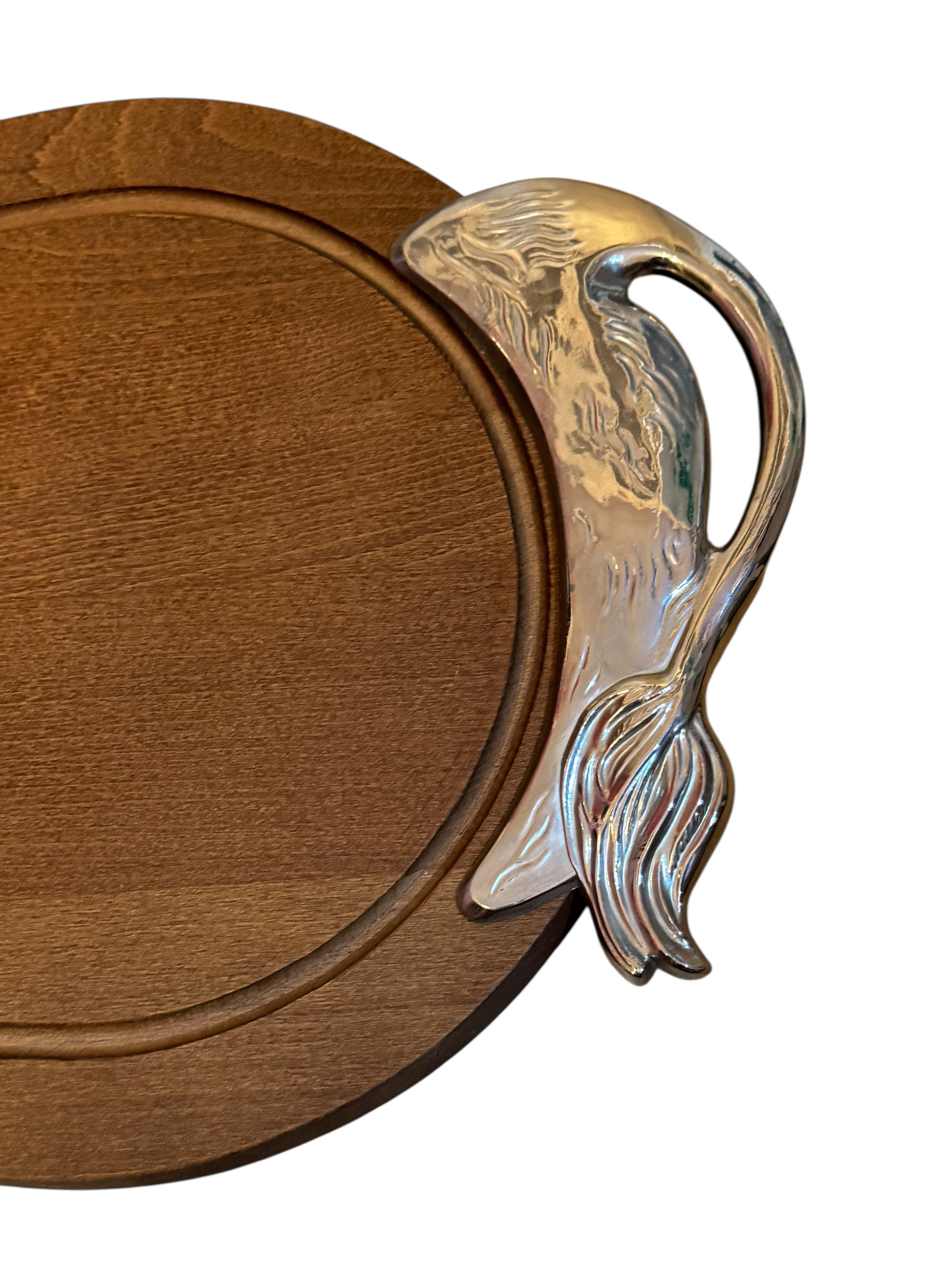 Fin du 20e siècle 20ème siècle Vache Bull Wood Wood Cutting Board Plate Tray Plater, Austria Vintage en vente