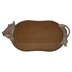 20th Century Cow Bull Wood Cutting Board Plate Tray Plater, Austria Vintage