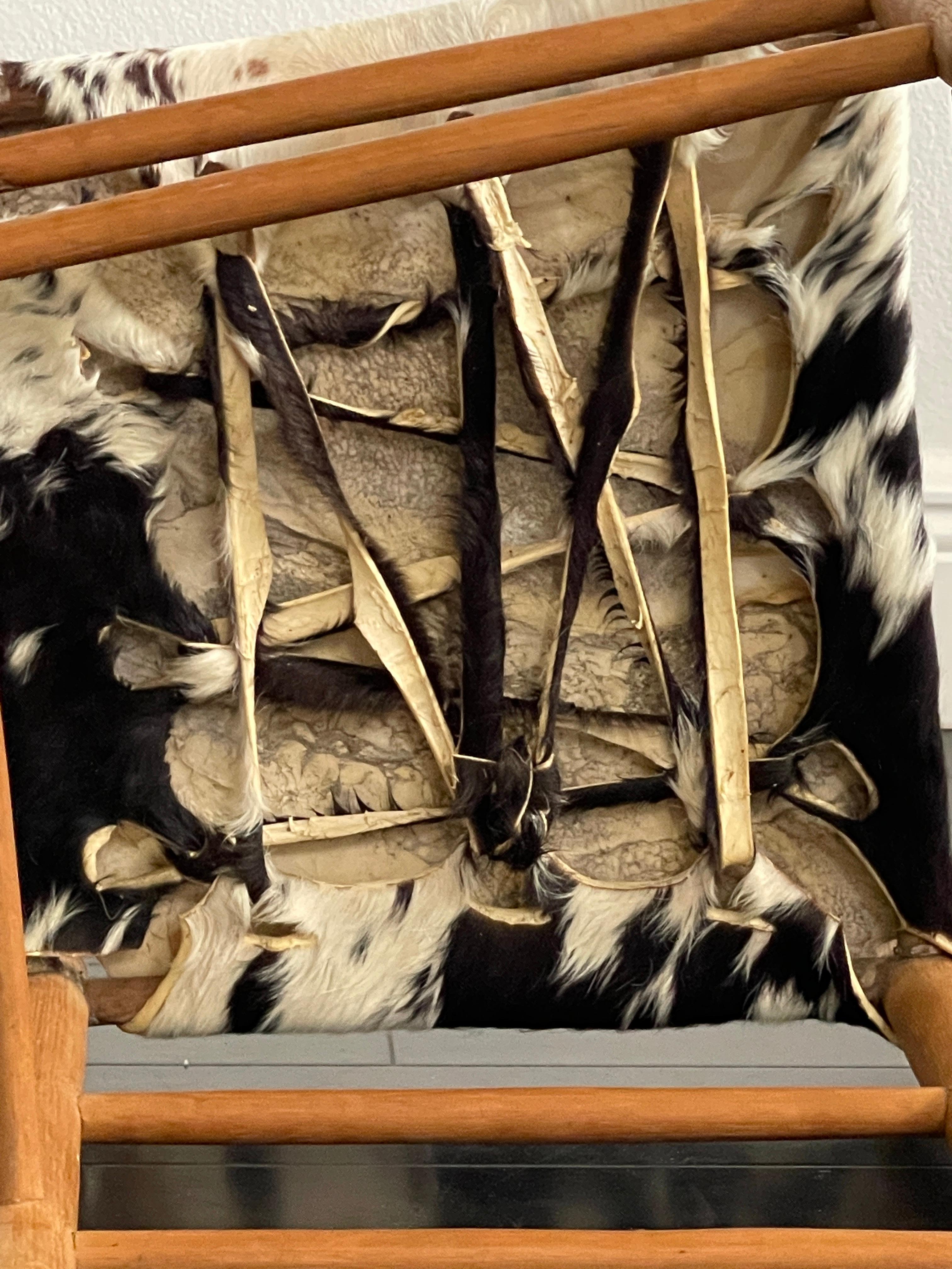 20th Century Cowhide Ladder Back Chair In Good Condition For Sale In Miami, FL