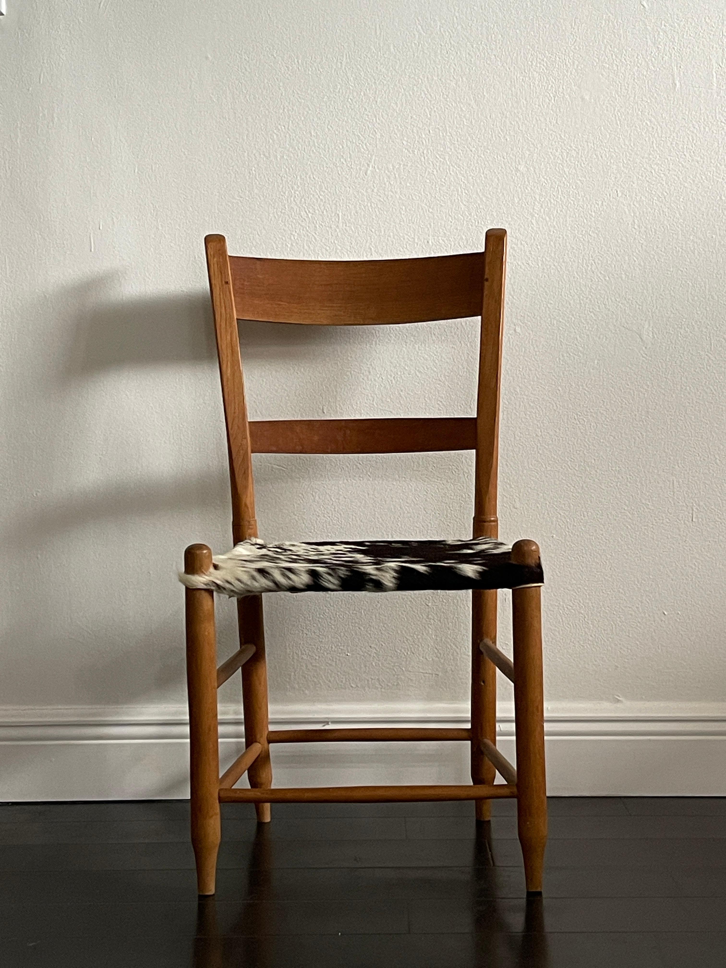 20th Century Cowhide Ladder Back Chair For Sale 1