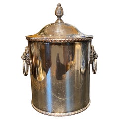 20th Century Crafton Silver on Copper Covered Box with Lions Head Pulls, Marked