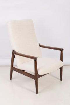 20th Century Crème Boucle Armchair and Stool, Edmund Homa, 1960s