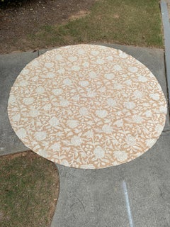 20th Century Crewel Embroidered Floral Table Skirt