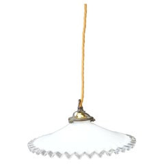 20th century crimped edge opaline light - 2