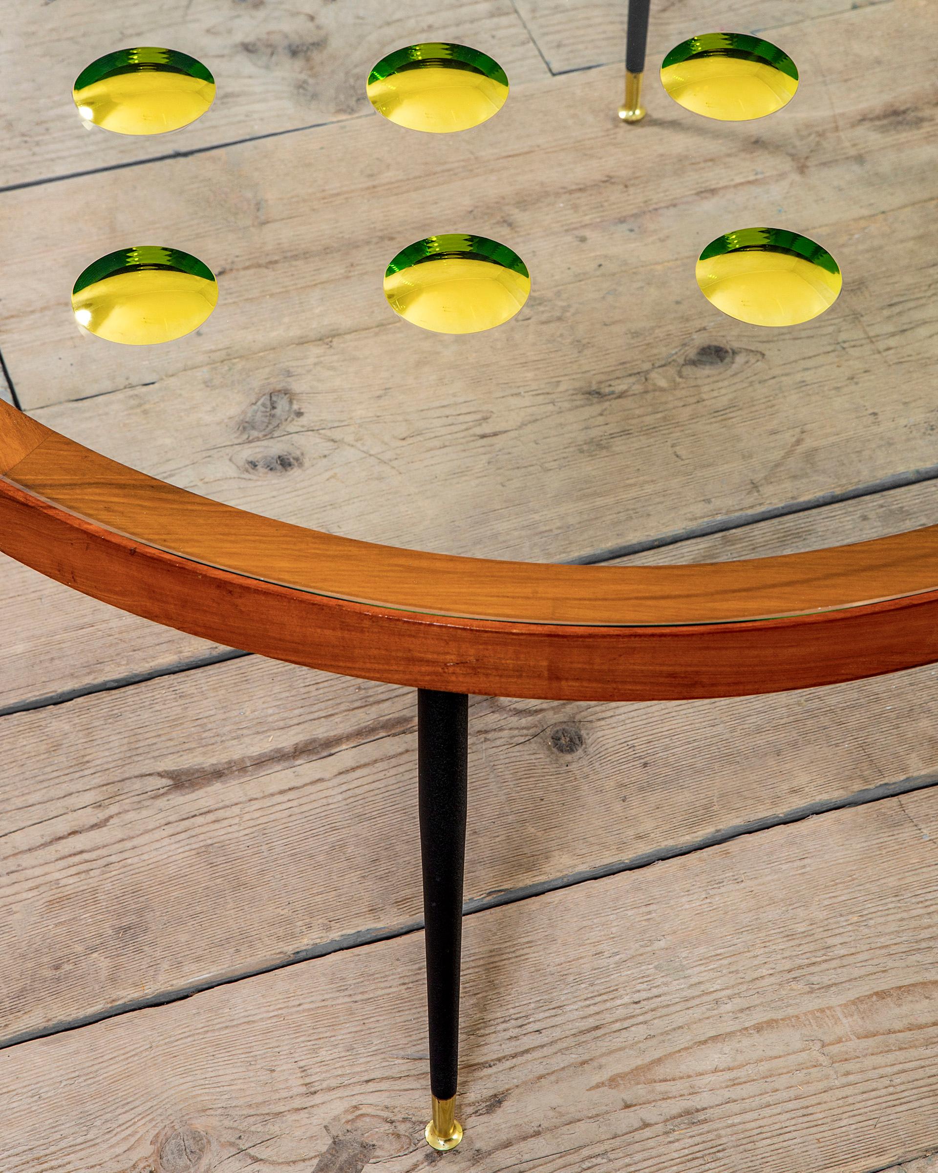 Table basse d'art Cristal du 20e siècle avec détails dorés Bon état - En vente à Turin, Turin