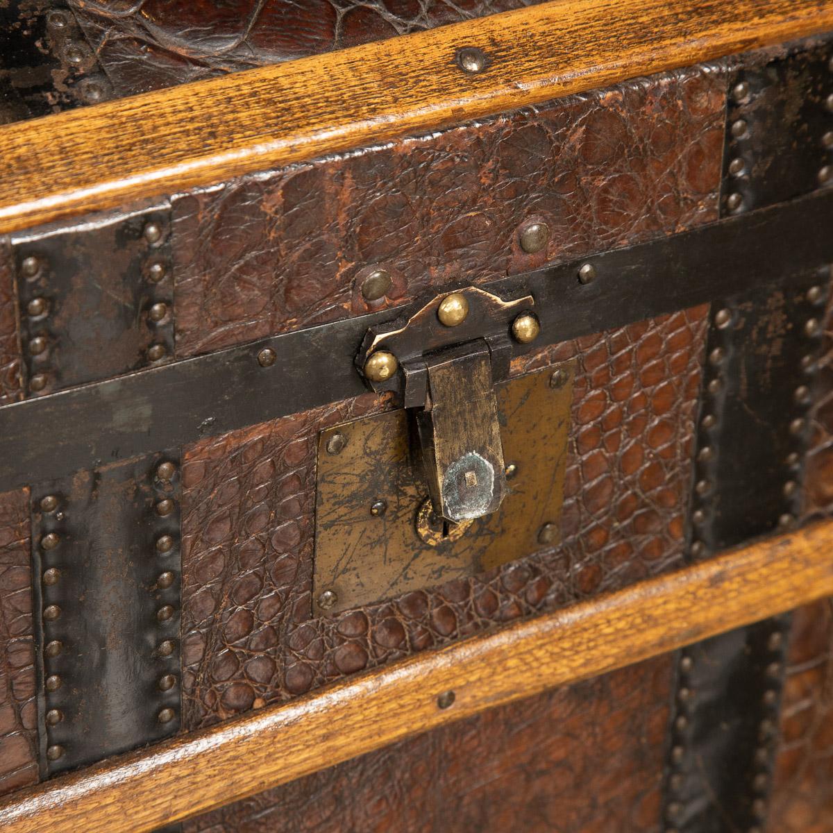 20th Century Crocodile Leather Childs Traveling Trunk, c.1910 9
