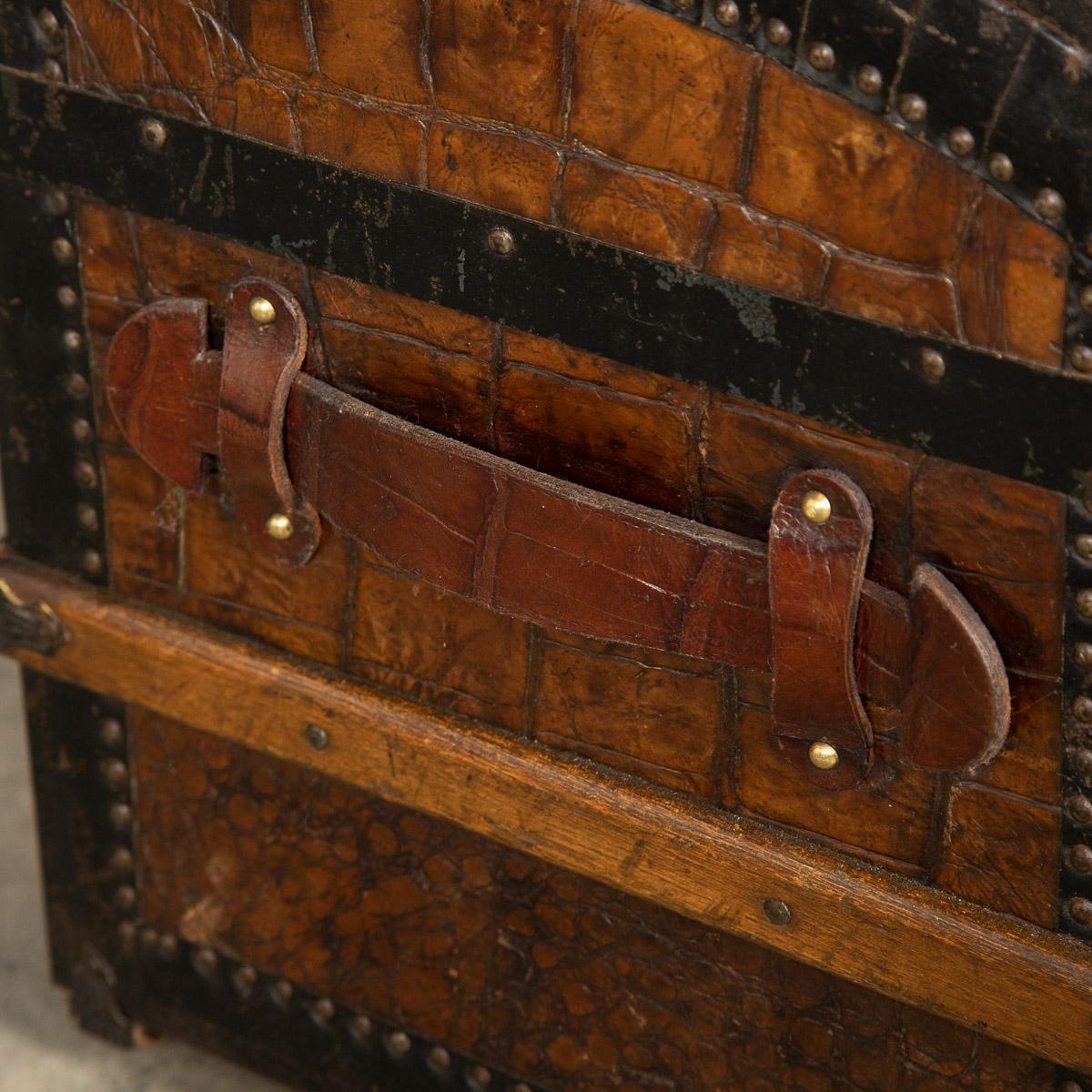 20th Century Crocodile Leather Childs Traveling Trunk, c.1910 10