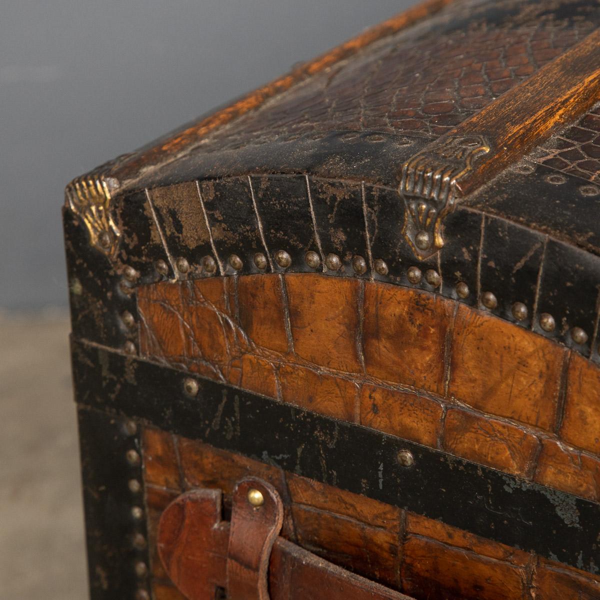 20th Century Crocodile Leather Childs Traveling Trunk, c.1910 11
