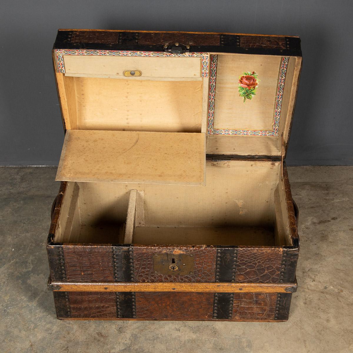 20th Century Crocodile Leather Childs Traveling Trunk, c.1910 4