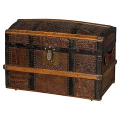 20th Century Crocodile Leather Childs Traveling Trunk, c.1910