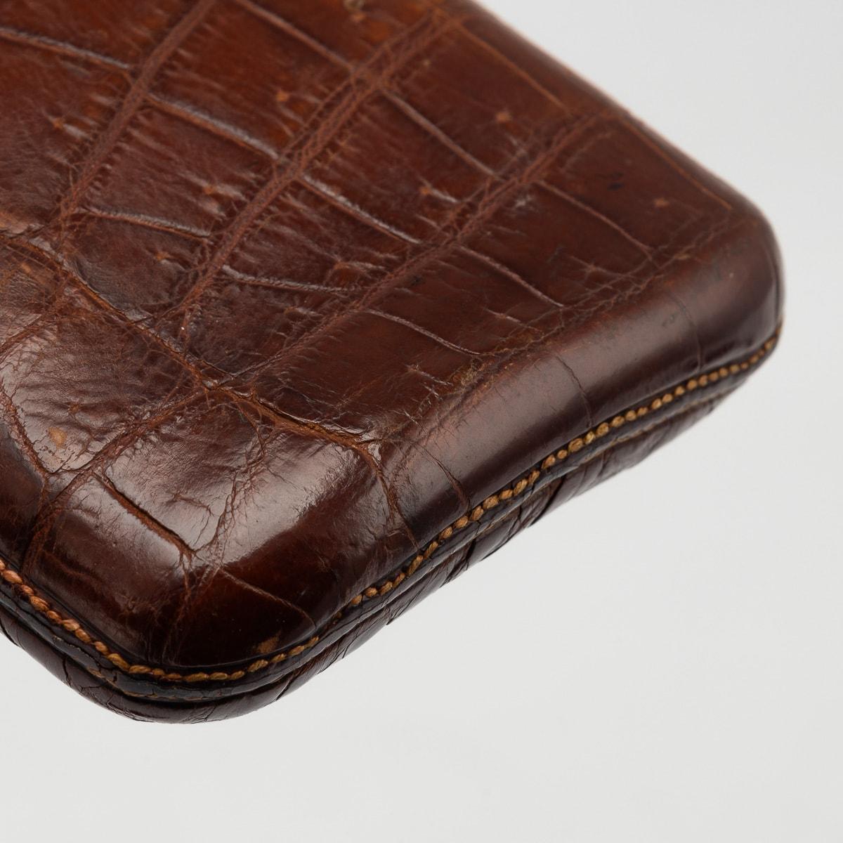 20th Century Crocodile Leather Cigar Sleeve, Made in England 1